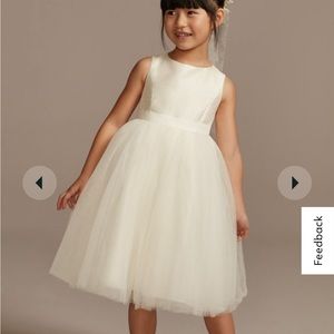 David’s Bridal flower girl dress with tulle and ribbon waist